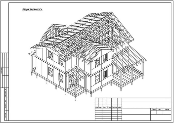 чертеж каркасного дома проектирование каркасных домов